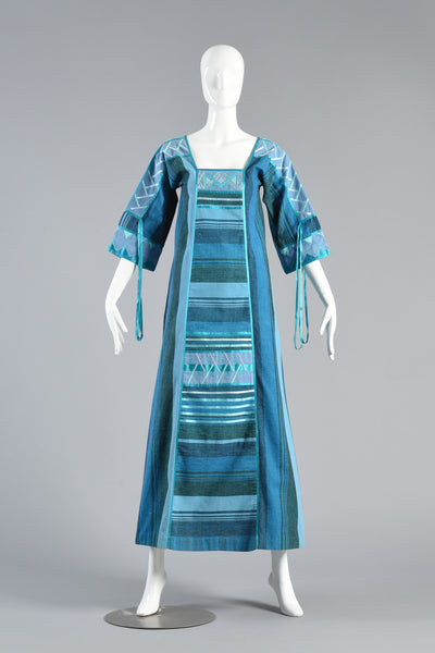 Josefa 1970s Embroidered Bohemian Maxi Dress