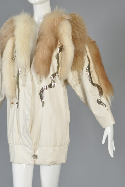 Kip Kirkendall Avant Garde Leather + Fox Fur Jacket