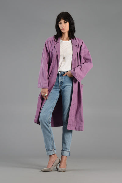 Oversized Lavender Denim Duster Jacket