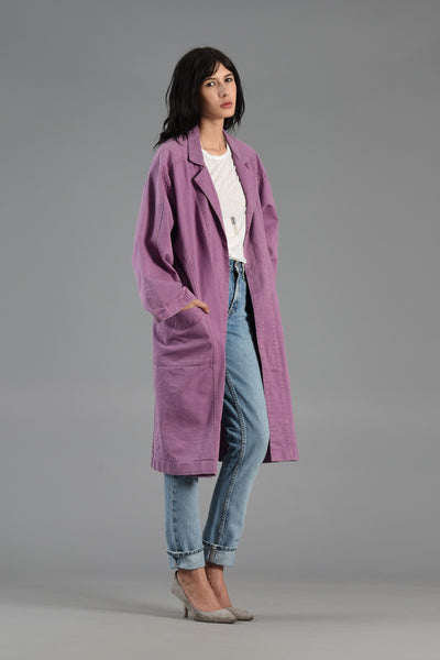 Oversized Lavender Denim Duster Jacket