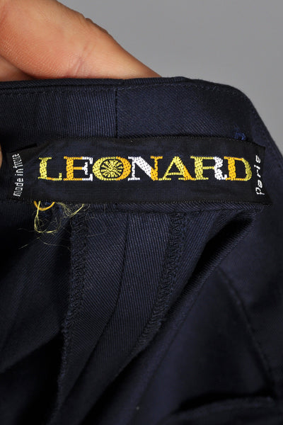 Leonard 1980s Navy Blue High-Waisted Boat Shorts