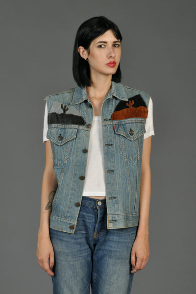 Levi’s Denim + Leather 70s Sunset Patchwork Vest