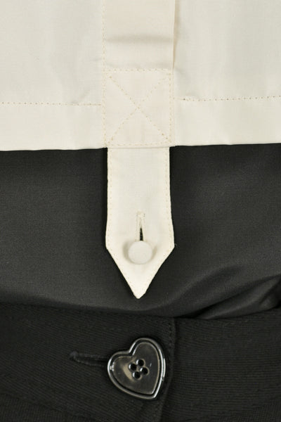 Luciano Soprani Black + White Silk Tuxedo Blouse