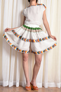 Eloise 70s Cotton Rainbow Shorts Set