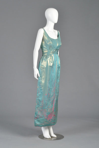 Malcolm Starr 1960s Metallic Brocade Gown