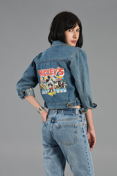 Mickey Mouse Cropped Denim Jacket