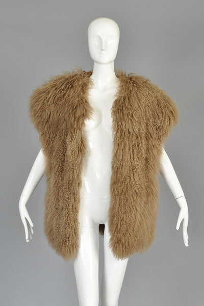 Ultra Shaggy 1980s Mocha Mongolian Lamb Fur Vest