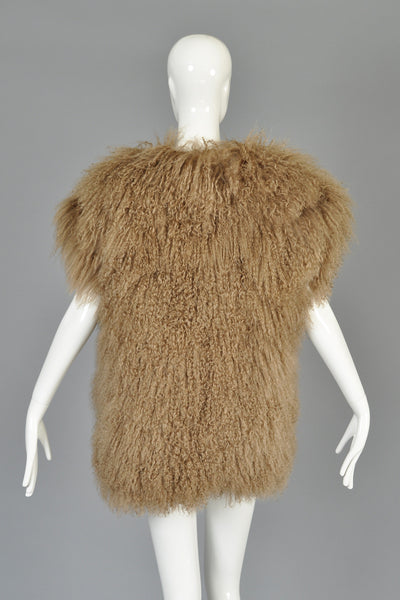 Ultra Shaggy 1980s Mocha Mongolian Lamb Fur Vest