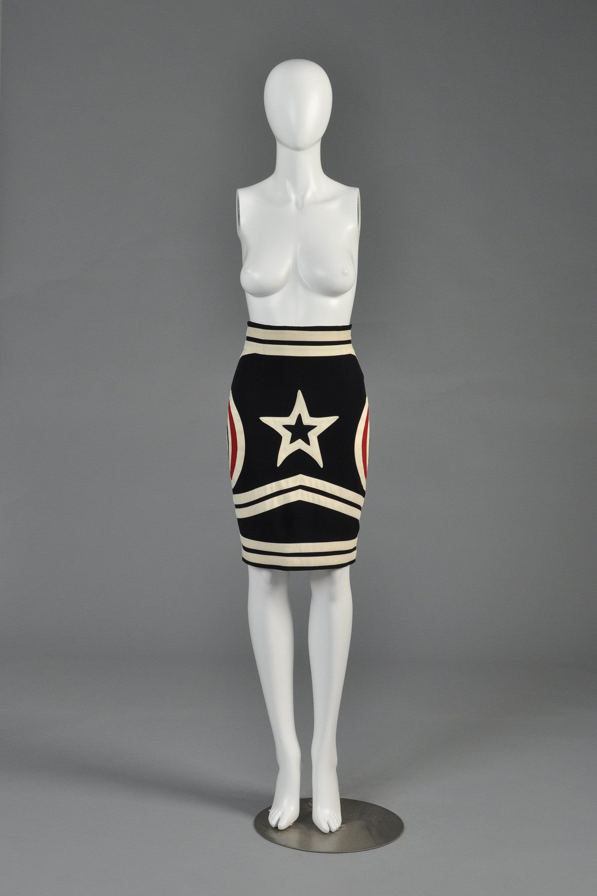 Moschino Couture Graphic Target + Stars Skirt