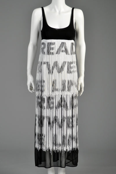 Moschino "Read Between The Lines" Convertible Fringed Dress/Top