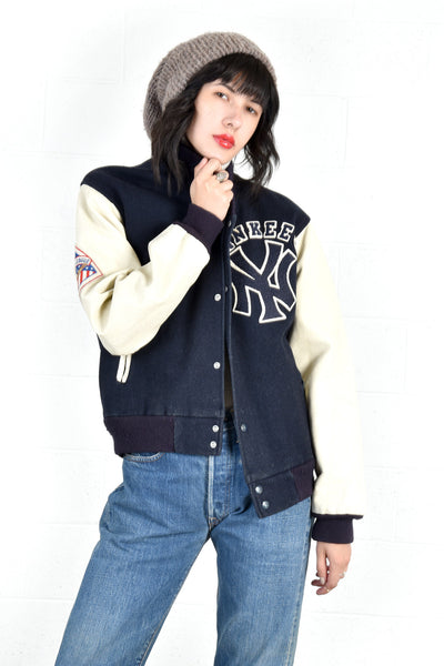 New York Yankees Leather & Wool Varsity Jacket