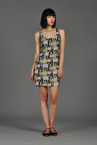 Nicole Miller Silk Golf Print Mini Dress