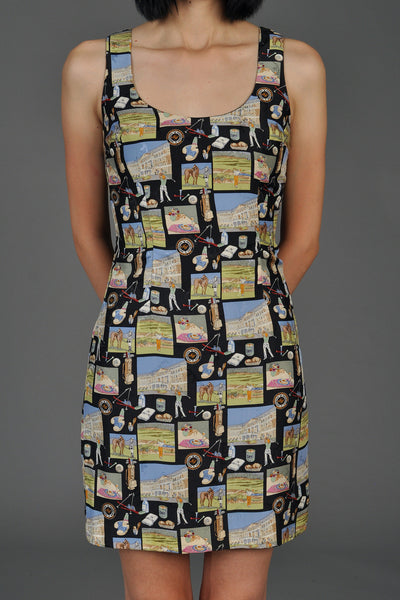 Nicole Miller Silk Golf Print Mini Dress