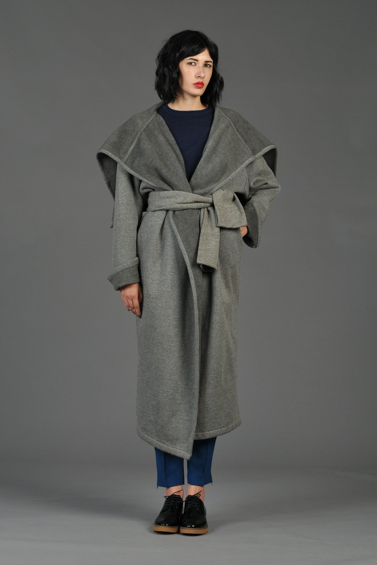Vintage Norma Kamali Draped Blanket Coat w/Shawl Collar
