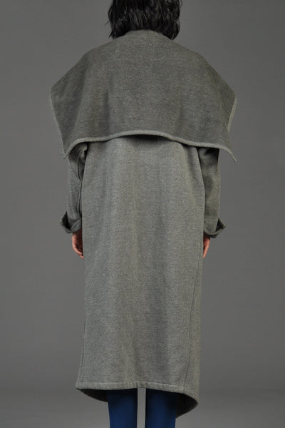 Norma Kamali Draped Blanket Coat w/Shawl Collar