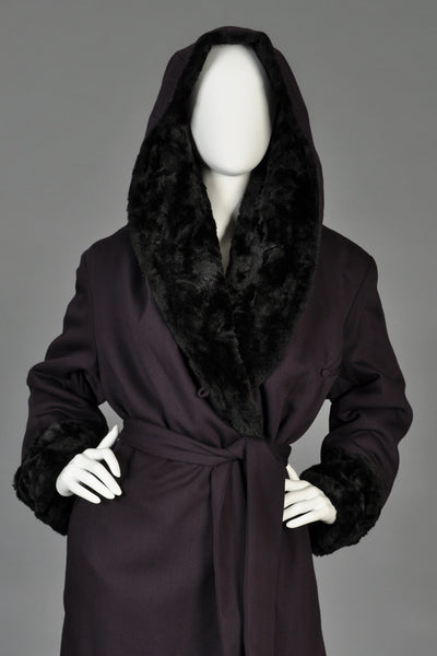 Norma Kamali OMO Hooded Faux Fur Coat