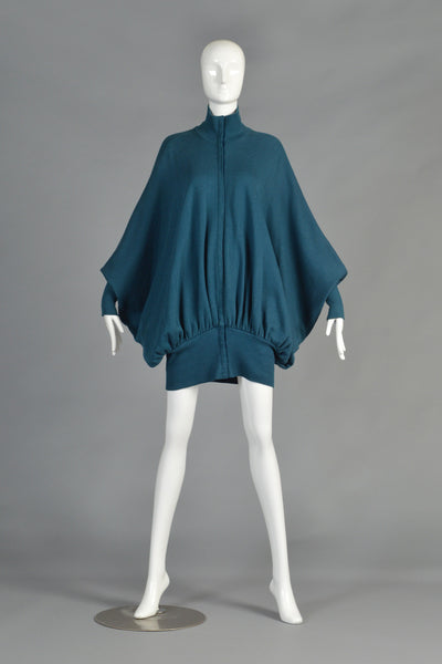 Norma Kamali Avant Garde Draped Batwing Knit Jacket