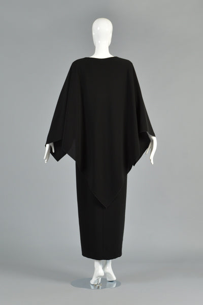 Pierre Cardin 1978 Cape Backed Evening Gown
