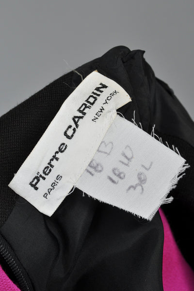 Vintage Pierre Cardin 1960s Color Blocked Couture Tunic Dress Label