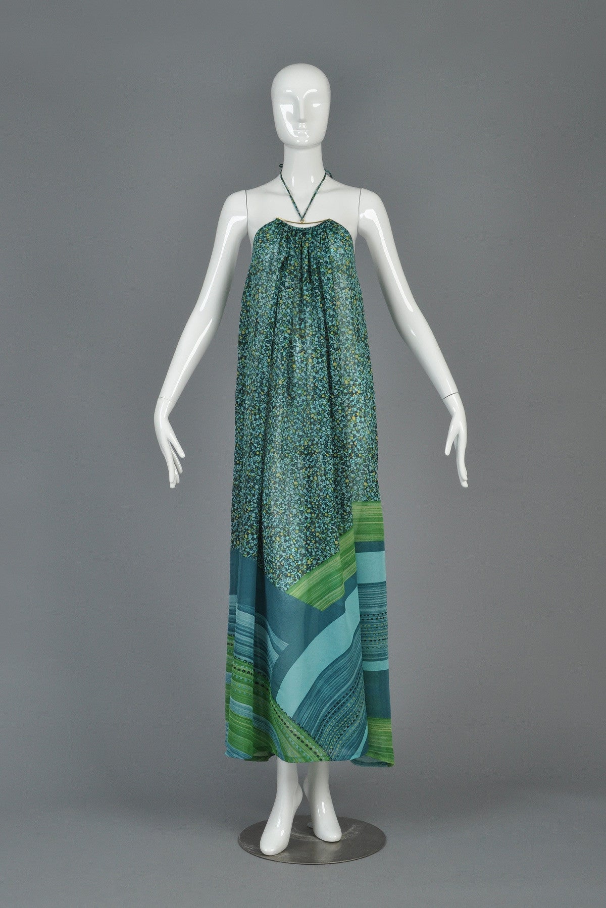 Pierre Cardin 1970s Maxi Dress with Metal Detail
