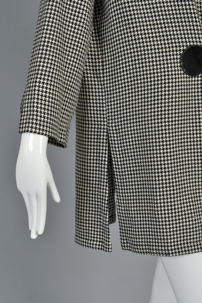 1993 Pierre Cardin Haute Couture Vinyl Tie Houndstooth Jacket