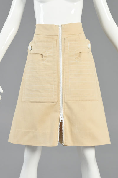 Pierre Cardin 1960s Zip Front Space Age Skirt