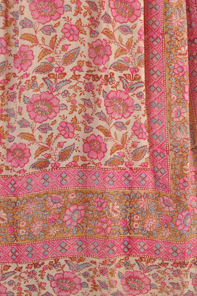 Blouson Sleeved 1970s Indian Silk Ascot Dress