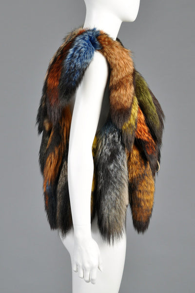 Don Kline Rainbow Fox Tail Vest