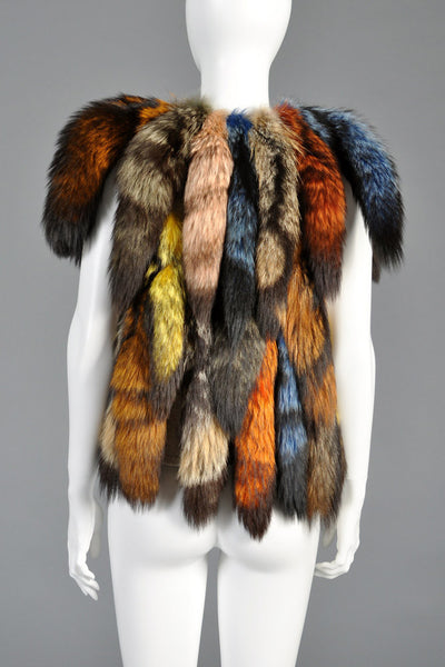 Don Kline Rainbow Fox Tail Vest