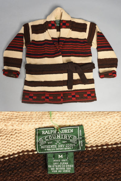Rare Ralph Lauren Country Southwestern Hand Knit Wool Cardigan