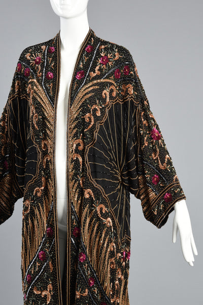 Eclectic Hand Beaded Silk Kimono Jacket