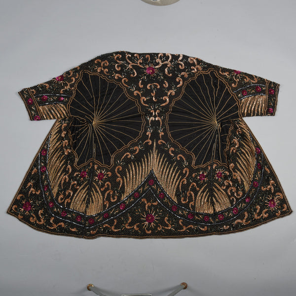 Eclectic Hand Beaded Silk Kimono Jacket