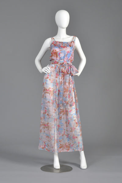 Ted Lapidus 1970s Sheer Silk Dress