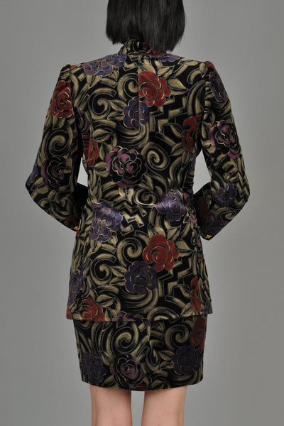 Ungaro Painted Velvet Floral Suit