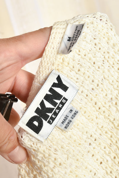 DKNY 1990s Cotton Paillette Crop Top