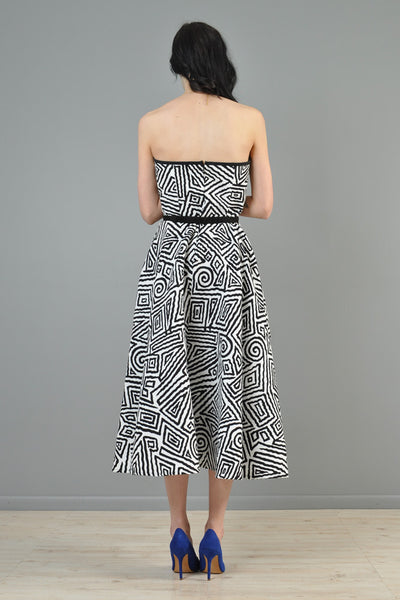 Black + White 1980s Avant Garde Maze Dress