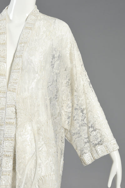 Art Nouveau Inspired Beaded Lace Kimono Jacket