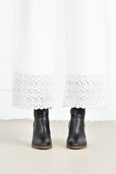 Gretchen Winter White Knit Bell Bottom Jumpsuit