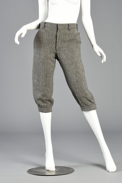 Early 80s High Waisted Cropped Wool Trousers by Woolrich