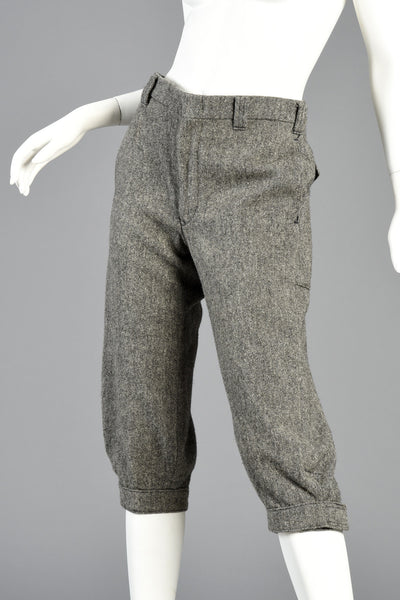 Early 80s High Waisted Cropped Wool Trousers by Woolrich