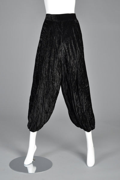 Vintage Yves Saint Laurent A/W 1970 Crushed Velvet Cossack Pants