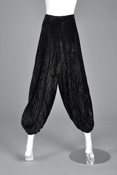 Vintage Yves Saint Laurent A/W 1970 Crushed Velvet Cossack Pants