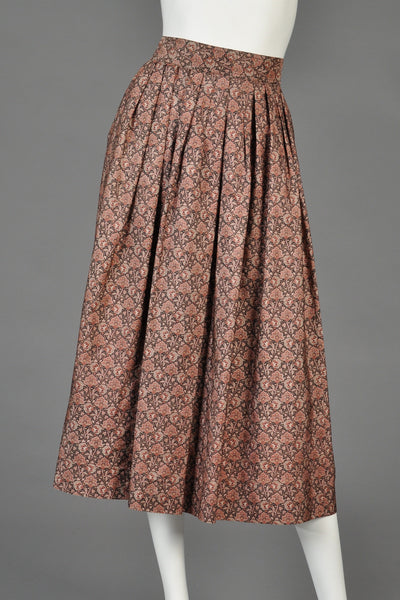 Circa 1977 Yves Saint Laurent Silk Floral Vintage Skirt