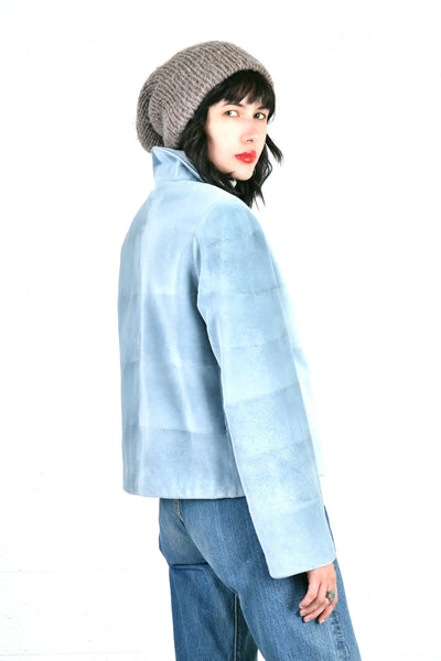 Vintage Zandra Rhodes Ice Blue Sheared Mink Jacket