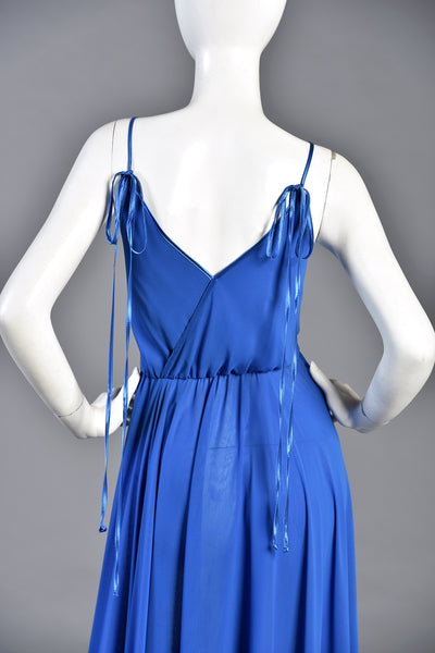 Wayne Clark Lapis Colored Silk Chiffon Dress