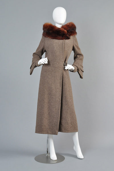 Art Deco Fin Sleeve Fox Collar Coat