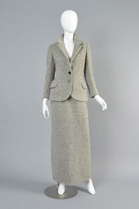 Vintage 1960s Adolfo Tweed Maxi Dress + Jacket