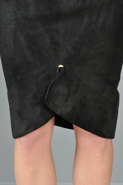 Alaia High-Waisted Suede Pencil Skirt