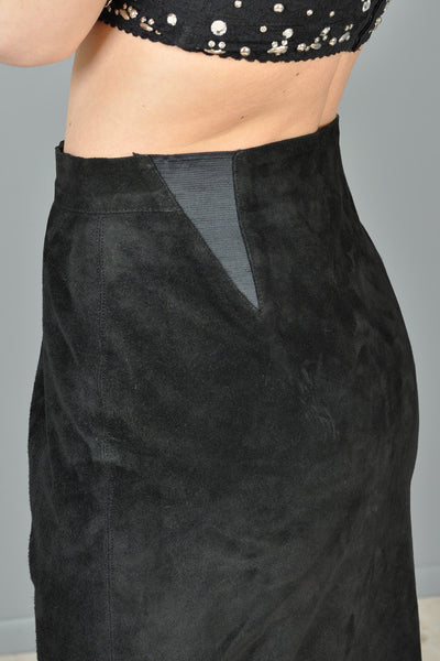 Alaia High-Waisted Suede Pencil Skirt
