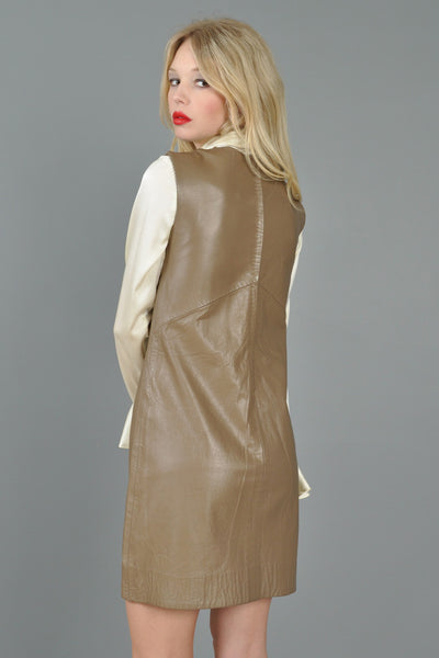Python Skin + Leather 1960s Tunic Dress